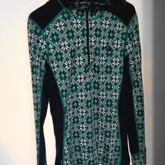 EUC Kari Traa Rose Heavy 100% Merino Wool Thermal Baselayer Set (Large, Cress) - Picture 3 of 6